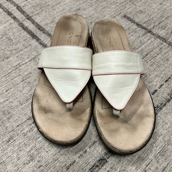 Vionic Womens Jillian Beige T-Strap Sandals Size 10 - Picture 1 of 4